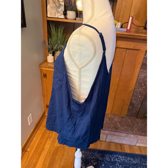 NWT Market & Spruce Button Down Navy Blouse with Double Pockets Sz. XL - Picture 7 of 9